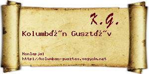 Kolumbán Gusztáv névjegykártya